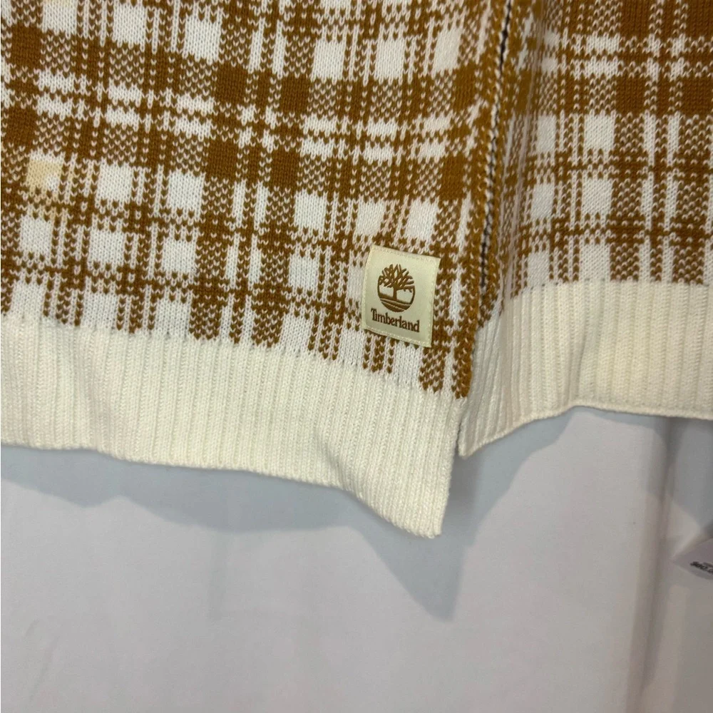 NWT Timberland Tan and Cream Checkered Scarf